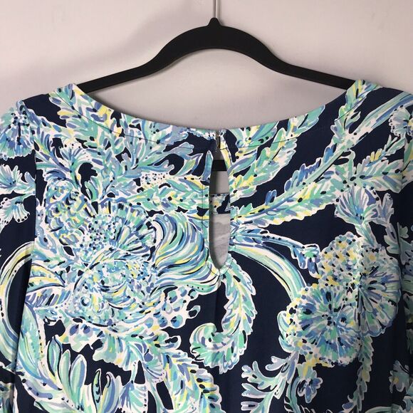 Lilly Pulitzer Size Medium Lula Romper High Tide Navy Scuba Doo Jumper Blue - Picture 12 of 16